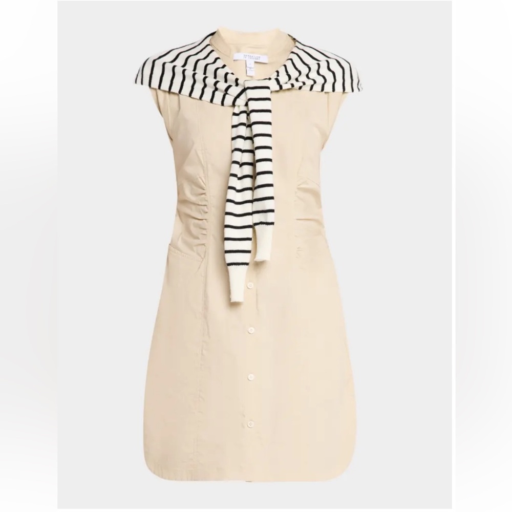Derek Lam Beige Mini Dress with Striped Detail